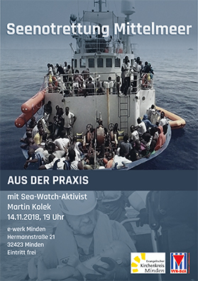 Plakat Veranstaltung Seenotrettung mit Martin Kolek